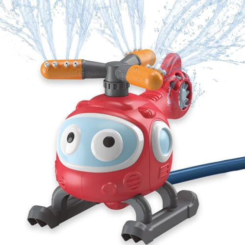 Wassersprinkler für Kinder,Hubschrauber Wassersprinkler für Kinder, rotierender Sprinkler für den Garten, Wasser wackelt Spielzeug, Schwimmbad, Garten, Rasen, Spielen im Freien