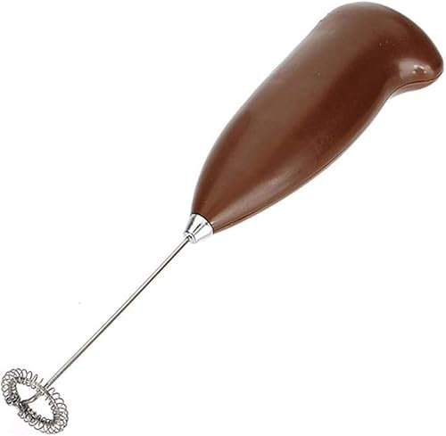 Milk Frother Coffee Whisk Electric Mixer Egg Beater Electrical Blender Milk Frother Mixer Handheld Coffee Stirrer Foamer Shaker Manual Kitchen Tools for Milk Cappuccino Cooking Gadget (Brown)