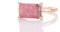 Rose Gold Rhodonit Ring - Rechteckige Form Stein - Rosa Gold Rhodonit Stein Ring - Stapelbar Halbedelstein Solitär Ring