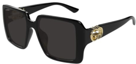 Gucci Damen Gg1692s Sonnenbrille, Schwarz/Schwarz/Grau, 52