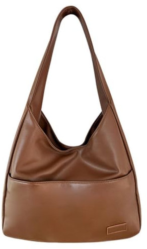 TIAASTAP Handtasche Damen Groß Hobo Bag Schultertasche Damen Gross Uni Tasche Leather Tote Bag Beuteltasche Shoulder Bag Tragetasche Uni Bag Shopper Tasche Damen Leder Vintage Umhängetasche