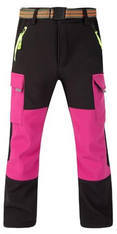 Hpbygstae wasserdichte Thermohose für Jungen und Mädchen, Schneehose, Winter Outdoor Hose, Gefütterte Cargohose, Kinder Softshell Skihose