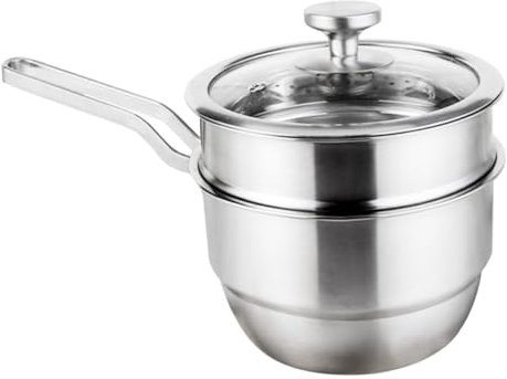 Alipis de acero inoxidable olla vapor vaporera baño maría cacerola de doble caldera ollas de vapor para cocinar olla de caldera olla de vapor para sopa mini comida vapor
