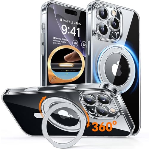 CANSHN 360° Ständer für iPhone 16 Pro Hülle, Transparent