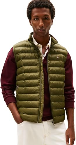 Tommy Hilfiger Veste sans Manches Homme Packable Recycled Vest Col Montant, Vert (Huntsman Green), S