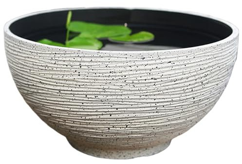 Tadoiooy Pots de Fleurs, Pot de Plante Flottante, Grand jardinière de Bol à Lotus Exquis, 14x7x7 extérieur Rond Succulent Pots lys pour Bureaux, salles de Banquet, Salons, Blanc