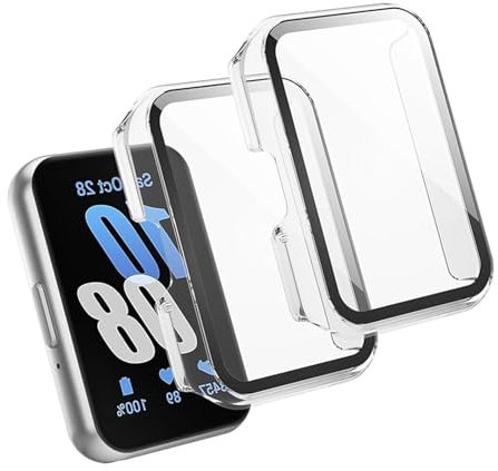 Vroxdrez 2 Custodie Compatibili con Samsung Galaxy Fit 3 con Pellicola Protettiva, Cover 360° in Policarbonato Rigido Ultra Sottile, Antigraffio – trasparente