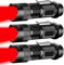 POCKETMAN 3 Pack rotes Licht Taschenlampe, 3 Modi Zoombare wasserdichte hohe Leistung rote LED Taschenlampe, tragbare LED-Fackel für Astronomie, Outdoor-Abenteuer,Beobachtung von Tieren - schwarz