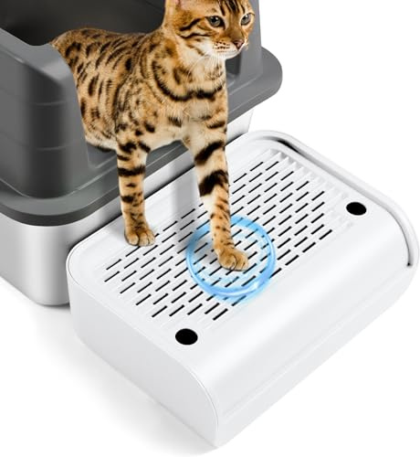 Bartuke Scala per Gatti in plastica rialzata, rampa per lettiera, Pedale per Filtro per Gatto per Gattini e Gatti Anziani, Robot Automatico autopulente per lettiera per Gattis (Bianco)