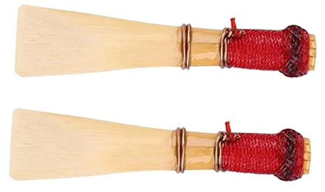 2 Stück Fagottrohrblätter aus Schilf, Flexibles Zubehör für Fagottspieler | Natürliches Material, Saubere Verarbeitung ohne Grate, Beige Ausführung, Kompakt Tragbar