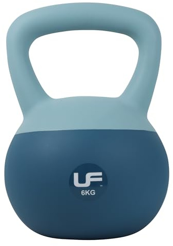 Urban Fitness Doppelte, weiche Kugelhantel, Soft-Touch-Basis für Bodenschutz, komfortables Griff-Design für Kraftschrägung und Heimtraining, robuste Schale, 6 kg
