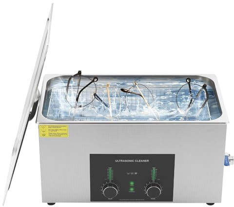 Ultraschallreinigungsgerät 500W Edelstahl Ultraschallgeräte 22L Einstellbare Temperatur und Zeit Ultraschallreiniger mit Entgasungsmodus für Haushalten, Labors, Schmuckindustrie
