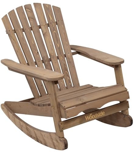 Woodside Rocking Adirondack Chair Outdoor Wooden Garden Patio Furniture