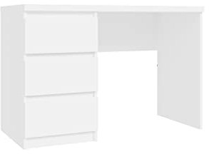 Forte Net 106 Schreibtisch mit 3 Schubladen, Holzwerkstoff, weiß matt, B x H x T: 108 x 72,5 x 50 cm