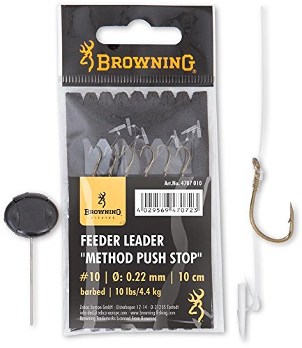 Browning Haken MONTIERT Feeder Method Push Stop - 6ER Pack - by 6, Bronze, 16/100, N°18, 10, 5