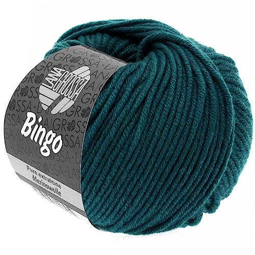 LANA GROSSA Bingo | Extrafeine Merinowolle waschmaschinenfest und filzfrei | Handstrickgarn aus 100% Schurwolle (Merino extrafein) | 50g Wolle zum Stricken & Häkeln | 80m Garn FB 197