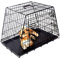 MaxxPet Hundebox - Hundekäfig - Hundetransportbox - Faltbar - 2 Türen - inklusive Hundekissen Bodenschale - Transport - 91x57x64 cm - Schwarz