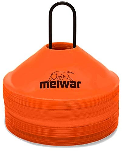 meiwar Fussball Hütchen - Markierungshütchen Set für Fußball Training | 50er Set oder 20er Set