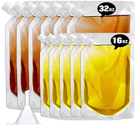 Concealable And Reusable cruise sneak flask Liquor kit，Rum Runners Alcohol Juice Travel Plastic Flasks Liquor Bags For Sneak Drink（6-5-0 Kit）