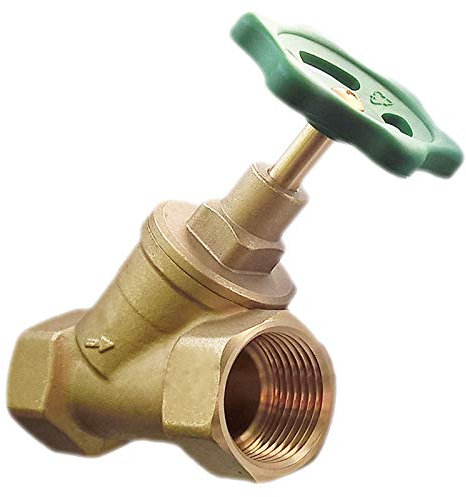 SCHRÄGSITZVENTIL Absperrventil ohne Auslauf Messing mit Handrad Innengewinde Freistromventil Absperrhahn >>> IG: 3/4 Zoll
