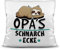 Kuschel-Kissen inkl. Füllung mit Spruch für Opa - Opas Schnarch-Ecke - Geschenk-Idee Geburtstag Vatertag/Bestes Vatertagsgeschenk - Kissen Weiß - flauschig