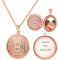 U7 Collier Locket Femme Plaqué Or Rose Personnalisable Photo Pendentif Médaillon avec Motif Dessins Décoratifs Chaîne Ajustable 50cm