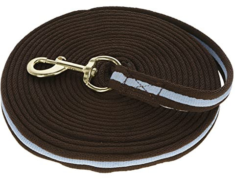 Kerbl Longierleine Softlonge (Farbe braun/hellblau, Länge 8 m, aus weichem Mischgewebe, mit großer Handschlaufe, Pferdezubehör) 3222119