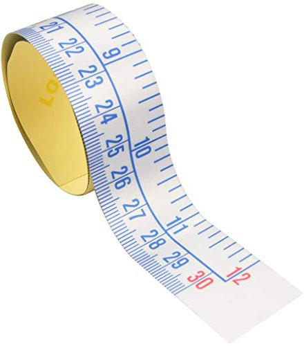 WINTAPE Mètre ruban autocollant, règle d'établi, ruban adhésif, autocollant de mesure imperméable, ruban adhésif, longueur 30 cm, largeur 1,6 cm, gauche à droite