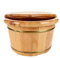 Courti Bañera de pies de madera con tapa, cuenco de pedicura, spa de masaje, bañera de madera, utilizado para regular la circulación sanguínea