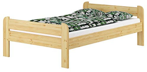 Erst-Holz Breites Robustes Einzelbett 120x200 Kiefer massiv mit wählbarem Zubehör V-60.39-12, Ausstattung:ohne Zubehör