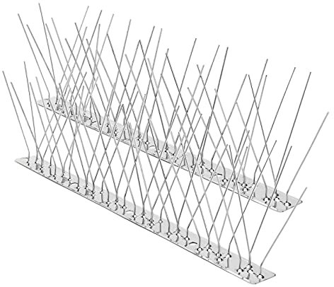Noosverl 10 Stück 3.3 Meter Taubenspikes, Taubenabwehr Spikes Edelstahl Vogelabwehr, Vogelschutzgitter Spikes je 33cm gegen Tauben & Vögel für Balkon, Dach und Fenste