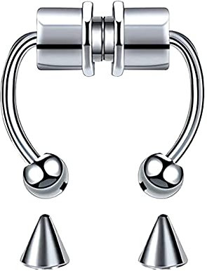 Loftus Faux piercing de septum magnétique en acier inoxydable pour nez non percé, Acier inoxydable