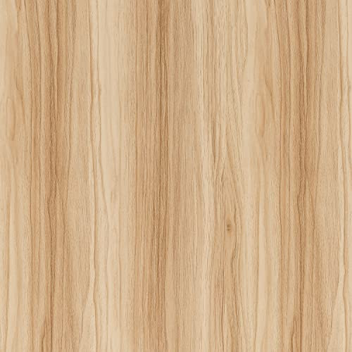 FENTIS Jaune Clair Aspect Bois Papier Peint Autocollant Crème et Blanc Grain Sticker Mural Peel and Stick Papier de Contact Imperméable Rouleau pour Porte Table Toile de Fond Armoire 40x500cm