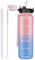 OLDLEY 1L/32oz Sports Water Bottle with Straw, 1000ml Motivational Drinks Bottle with Time Markings Leak Proof Drink & Lock Cover, BPA Free for Gym School Cycling Running Hiking