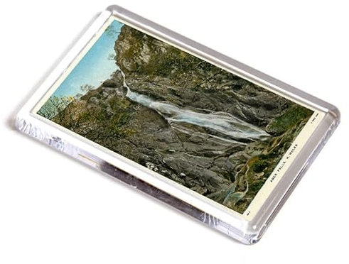 FRIDGE MAGNET - Vintage Wales - Aber Falls, N. Wales