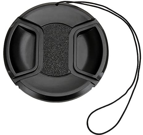 BOWONG Universal Center Pinch Snap-on Front Lens Cap 40.5mm 46mm 49mm 52mm 55mm 58mm 62mm 67mm 72mm 77mm 82mm For Canon Nikon Sony Pentax Olympus Fuji Camera with String (77mm)