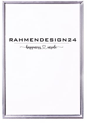 Rahmendesign24 Schattenfugenrahmen Oslo für Keilrahmenbilder und Leinwände 100x150 Silber (hochglanz) Schattenfuge