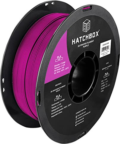 HATCHBOX PLA PRO+ 3D Drucker Filament, Maßgenauigkeit +/- 0,03 mm, 1 kg Spule, 1,75 mm, Lila