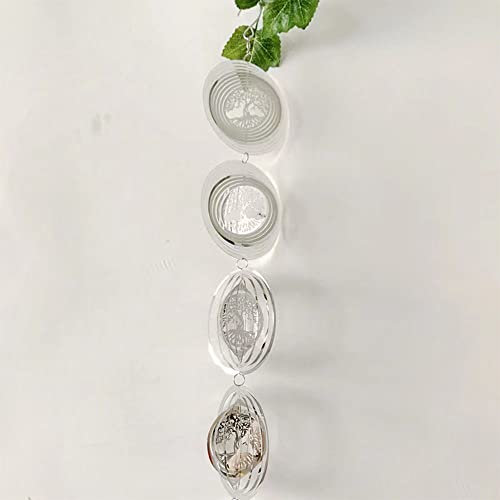 GENCAM Windspiele für Draußen Hängend, 3D Metal Stainless Steel Wind Spinner, Klangspiel für Outdoor Indoor Wohnzimmer Fenster Korridor Yard Garten Dekoration (Typ 2)