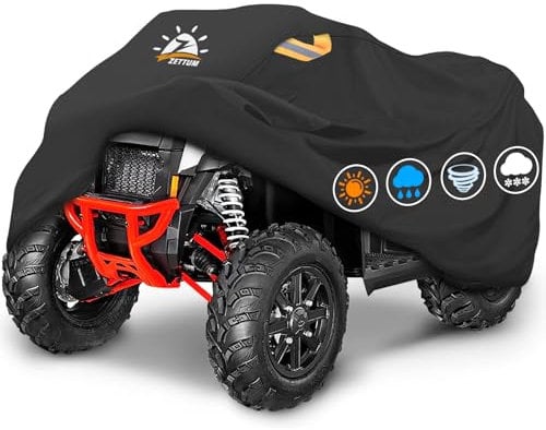 Zettum Quad Abdeckplane ATV Abdeckung - 241 cm ATV Autoabdeckung 600D PU Heavy Duty & Wasserdicht, Outdoor Fahrzeug Abdeckplane alle Wetter groß für Polaris, Honda, Yamaha(241 L x 121 B x 121 H cm)