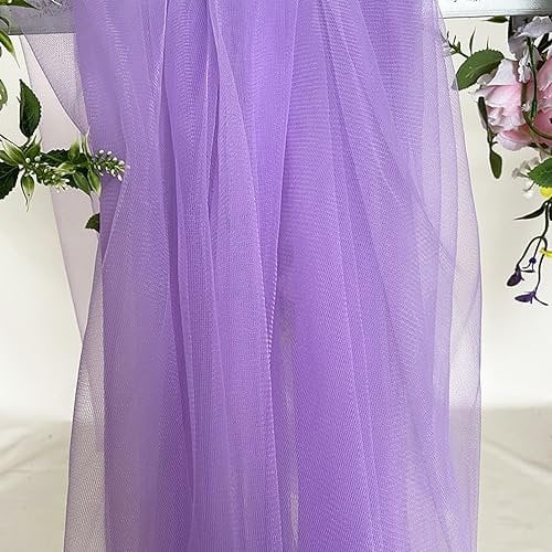 1m x 160cm Soft Tüllstoff,Tüll Stoffe zum Nähen,Netzstoff Dekostoff Drapierstoff für Arbor Hochzeit Vorhang Hochzeitsbogen Freihanddeko Querbehang Gardine Torbogen Zeremonie Party Dekor,Lila