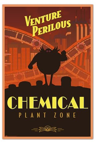 Grupo Erik: Poster Sonic - Venture Perilous Chemical Plant Zone | Da Parete 61 x 91,5 cm, Carta Lucida e Incorniciabile, The Hedgehog Gadget