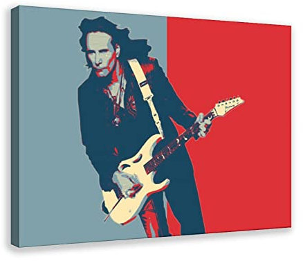 Gitarrist Steve Vai Leinwand-Poster, Wandkunst, Dekordruck, Bild Gemälde für Wohnzimmer, Schlafzimmer, Dekoration, Rahmenstil, 40 x 60 cm
