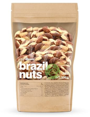 GymBeam Paranüsse - Ungeröstet und ungesalzen, perfekter Snack mit feinem nussigem Geschmack, reich an gesunden Fetten, unterstützen einen gesunden Blutcholesterinspiegel, 500 g