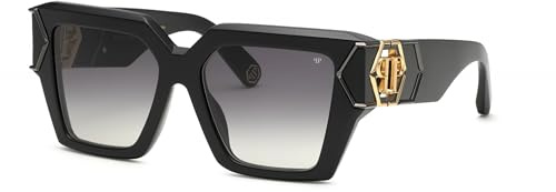 Philipp Plein Damen Spp135m Sonnenbrille, schwarz (Shiny Black), 70