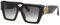 Philipp Plein Damen Spp135m Sonnenbrille, Schwarz (Shiny Black), 70