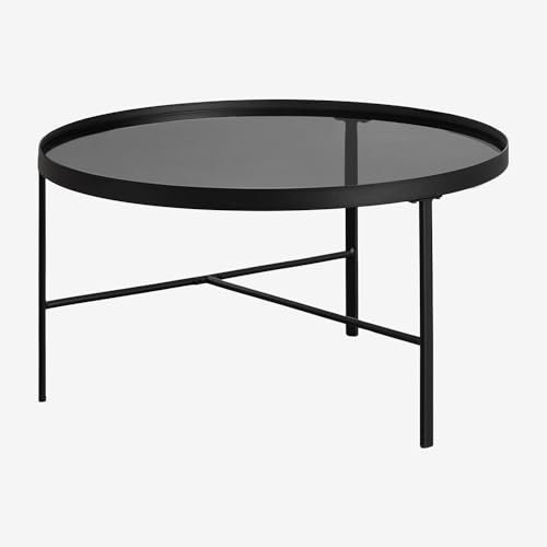 SKLUM Mesa de Centro Redonda en Cristal y Acero (Ø80 cm) Autilia