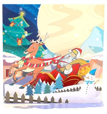 Weihnachtsgrußkarte Weihnachtsmann Hirsch Segen Grußkarten für Feiern Neujahr Postkarten Karte Geburtstag Party