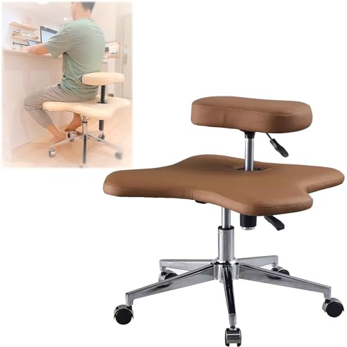 kniestuhl ergonomisch Bester kniender Bürostuhl für stundenlange Haltung, Meditationshocker/Breitsitzstuhl mit gekreuzten Beinen für Computerarbeiter, Yoga-Liebhaber, zur Verbesserung der Sitzhaltung(