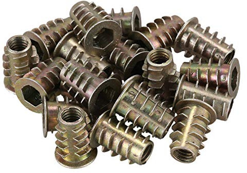 Lmohuytf 20 Pieces M6x 15mm Hexagon Socket Screw Thread Insert nut for Wood